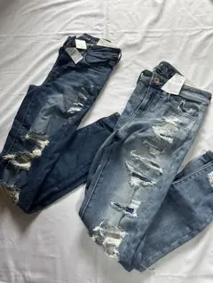 お値下げ 未使用アメリカンイーグルダメージ加工 スキニージーンズ２本