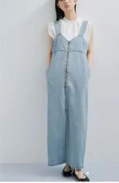 ADAM ET ROPE デニムロングサロペットスカート