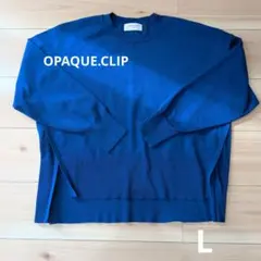 OPAQUE.CLIP ブルー L クルーネックセーター