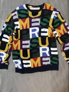【美品/着用5回/XL】シュプリーム ビッグレターズ セーター ニット マルチのサムネイル