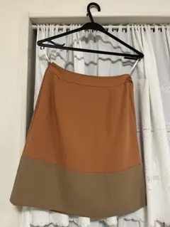 【any SiS】バイカラースカート ブラウン×ベージュ Mサイズ