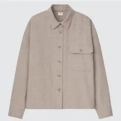 ユニクロ UNIQLO ヘビーフランネルクロップドシャツジャケット 長袖 S