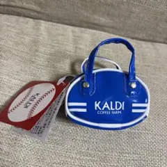 新品☆KALDI カルディ　レトロスポーツバッグ　チョコ入　ブルーのサムネイル
