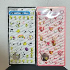 【スヌーピー】PEANUTS ぷくぷくシール 2点セット 赤 黒