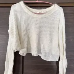 snidel ホワイト クロップドニット長袖