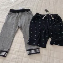 ボトムスセット 100cm ストライプ・恐竜柄