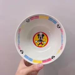 ミッキー　ラーメンどんぶり　陶器　男女兼用　ホワイト