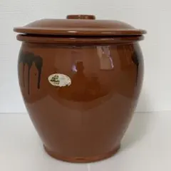 M564◆常滑焼 梅干し壺 5号 9L 5kg用 味噌 漬物 樽 蓋付き 瓶のサムネイル