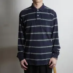 POLO by Ralph Lauren ボーダー長袖ポロシャツ 紺/UW109