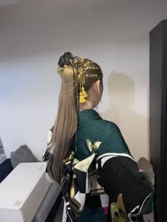 和装髪飾りセット 金色 黒色