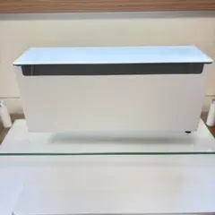 無印　スチールタップ収納箱フラップ式・ホワイトグレー　コード収納