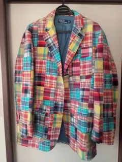 ラルフ・ローレン パッチワーク テーラードジャケット XL