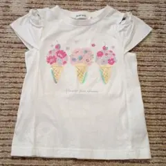 SLAP SLIP お花 アイスクリーム 肩開き Tシャツ 90㎝