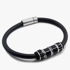 Fitaco シリコン磁気　ブレスレット 黒　磁石　開運