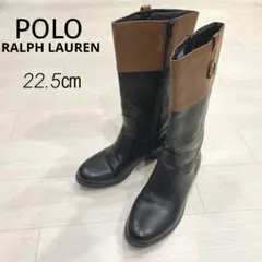 ⭐︎最終価格⭐︎ ポロラルフローレン レザー ミドル ロングブーツ 22.5 黒