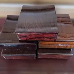 【時代物】木製　組み木膳　重箱　木箱５個セットのサムネイル