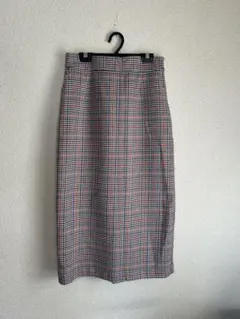 オペークドットクリップ　チェックスカート