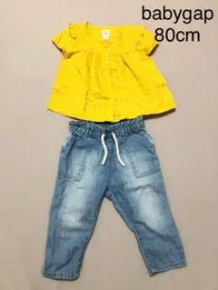 【値下げ‼︎】baby GAP☆星柄シャツ＆デニムパンツ　80cm