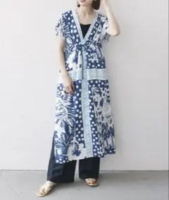 SHIPS any: スカーフ パネル Iライン デザイン ワンピース