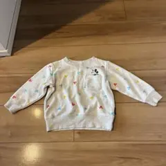 ディズニー　ミッキー トレーナー　80cm 裏起毛　グレー