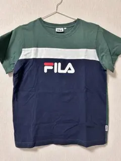 FILA レディース　半袖Tシャツ グリーン/ネイビーのサムネイル