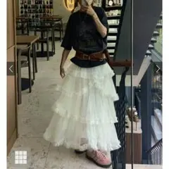【サイト完売】ティアードフリルチュールロングスカート[gn499]