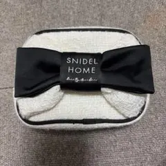 SNIDEL HOME リボンポーチ ホワイト/ブラック