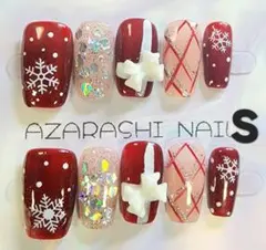 【S-99】 冬季デザイン ネイルチップ Mサイズ