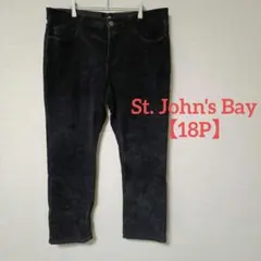 St. John's Bay【18P】 コーデュロイ ストレートレッグパンツ 黒