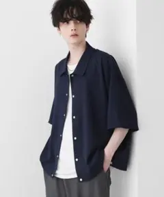 新品 ASTRONOMY テックリネン 6分袖コーチ シャツジャケット