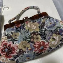老*横様 【最終値下‼️】昭和レトロ✨ 高級 総ビーズハンドバッグ 花柄 和装用