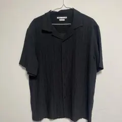 ZARA ブラック ストライプ 半袖シャツ L