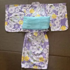 女の子浴衣/120cm/パープル/セパレート/帯付きのサムネイル