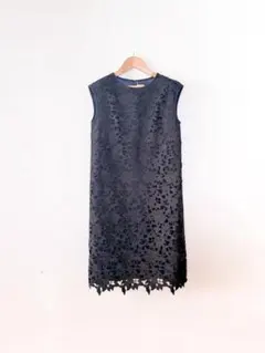 UNITED ARROWS レースワンピース紺40日本製