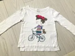 80 長袖Tシャツ ベビーギャップ 白 女の子 ベビー服 人気ブランド コットン