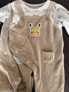 ピカチュウ刺繍 コーデュロイオーバーオール 70cm