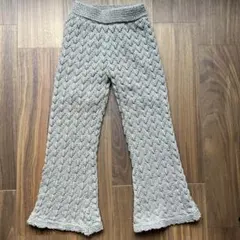 透かし編みフレアパンツ　L