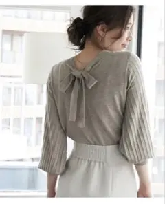 【サイズ38/M】ROPE PICNIC 2way リボンニット　ボウタイ