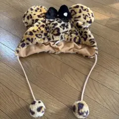 ディズニーリゾート ヒョウ柄キャップ　リボン