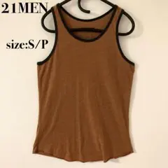 21MEN タンクトップ ブラウン S/Pのサムネイル