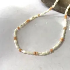 785.14kgf製/サンストーンホワイトネックレス