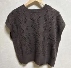 新品　サマンサモスモス 前後着ニットベスト　ブラウン