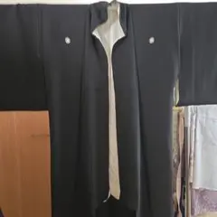 正絹黒の喪服用着物　帯と3点セット