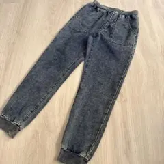 GU KIDS(男女兼用)インディゴカットソージョガーパンツ　長ズボン150