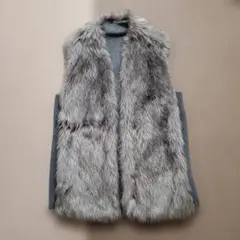 自由区　フェイクファー　ジレ