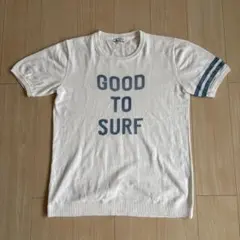 ベイフロー サマーニット 半袖シャツ Tシャツ ホワイト デニムブルー