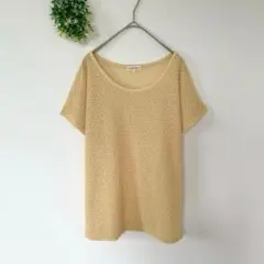 サンカンシオン［M］美品◎大人ナチュラル◎透け感涼し気◎ドットジャガードトップスのサムネイル