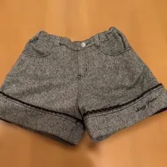 ツイード調 ハーフパンツ ハートポケット リボン付き