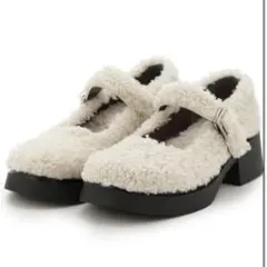 Lily Brown ファー素材 メリージェーンシューズ Mサイズ　23.5