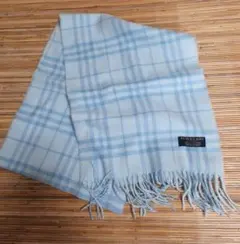 BURBERRY 水色 チェック柄 マフラー